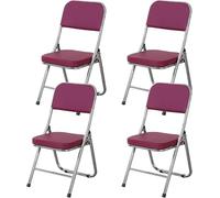 DZYHFCO DUANZEYUQA - Juego de 4 sillas plegables con cojín acolchado y respaldo, plegables, para oficina y hogar (morado)