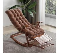 DZYHFCO DUANZEYUQA - Mecedora tapizada, reclinable, cómoda, mecedora con reposapiés y suave acolchado para patio (marrón, A)