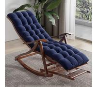 DZYHFCO DUANZEYUQA - Mecedora tapizada, reclinable, cómoda, mecedora con reposapiés y suave acolchado para patio (azul, B)