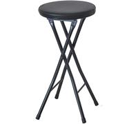 DZYHFCO DUANZEYUQA - Silla alta plegable acolchada para cocina, taburete de bar, muebles compactos, diseño redondo (negro, 61 cm)