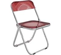 DZYHFCO DUANZEYUQA - Silla de comedor plegable moderna para dormitorio, hogar, respaldo transparente, con diseño simple, color verde (rojo)