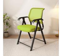DZYHFCO DUANZEYUQA Silla de oficina ergonómica de malla con asiento acolchado y marco de metal para un fácil almacenamiento y asiento cómodo (verde)