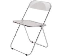 DZYHFCO DUANZEYUQA - Silla plegable de acrílico transparente con patas plateadas, elegante y resistente, silla de comedor plegable para tienda de ropa (transparente)