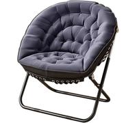 DZYHFCO DUANZEYUQA - Silla plegable de gran tamaño con marco de acero al carbono, color marrón para sala de estar, salón y oficina (gris)