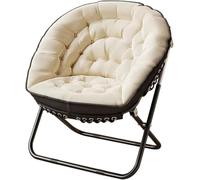 DZYHFCO DUANZEYUQA - Silla plegable de gran tamaño con marco de acero al carbono para sala de estar, oficina, color beige
