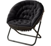 DZYHFCO DUANZEYUQA - Silla plegable de gran tamaño con marco de acero al carbono para sala de estar, salón y oficina, color beige (Nero)