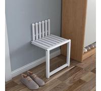 DZYHFCO DUANZEYUQA - Silla plegable para montar en la pared con diseño hueco creativo, banco de zapatos de madera con capacidad de 150 kg (blanco)