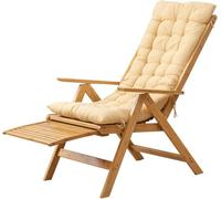 DZYHFCO DUANZEYUQA - Silla reclinable de ratán plegable, cojín de algodón con reposapiés retráctil, ajustable, para interiores y exteriores (amarillo1)