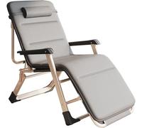 DZYHFCO DUANZEYUQA - Silla reclinable para balcón, hogar, estilo casual, cama de acompañamiento de hospital, tumbona plegable (gris + alfombrilla de algodón)