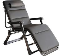 DZYHFCO DUANZEYUQA - Silla reclinable para balcón, hogar, estilo casual, cama de acompañamiento de hospital, tumbona plegable, color negro + alfombrilla de algodón