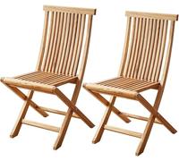 DZYHFCO DUANZEYUQA Sillas plegables - Juego de 2 sillas plegables para exterior, totalmente montadas, madera maciza para exteriores, interiores, (natural, 62 cm)