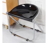 DZYHFCO DUANZEYUQA - Taburete plegable de acrílico transparente, ergonómico, apilable, marco de metal para balcón, comedor (negro)