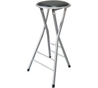 DZYHFCO DUANZEYUQA - Taburete plegable portátil con respaldo y reposapiés, taburete de bar plateado de 28 pulgadas de alto para encimera de cocina (plateado, mostrador de 60 cm)