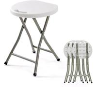 DZYHFCO DUANZEYUQA - Taburete plegable, sillas plegables para exterior, taburete sin respaldo con capacidad para cocina o sala de recreo, portátil (blanco)