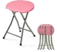 DZYHFCO DUANZEYUQA - Taburete plegable, sillas plegables para exterior, taburete sin respaldo con capacidad para cocina o sala de recreo, portátil (rosa)