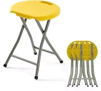 DZYHFCO DUANZEYUQA - Taburete plegable, sillas plegables para exterior, taburete sin respaldo con capacidad para cocina o sala de recreo, portátil (amarillo)