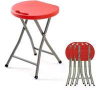 DZYHFCO DUANZEYUQA - Taburete plegable, sillas plegables para exterior, taburete sin respaldo con capacidad para cocina o sala de recreo, portátil (rojo)
