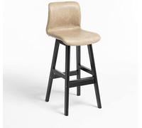 DZYHFCO Juego de 2 taburetes de bar modernos con respaldo, taburetes de altura de mostrador con patas de madera maciza, sin brazos para comedor (#2,82 cm de altura sentada)