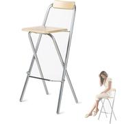 DZYHFCO Taburete de bar plegable ligero de 30 pulgadas para adultos, silla alta plegable portátil con respaldo cómodo para cocina