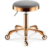DZYHFCO Taburete de cuero con ruedas giratorio de 360°, silla de salón ajustable y resistente, base de acero inoxidable y sólido
