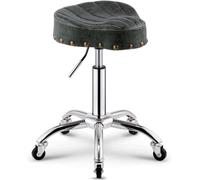 DZYHFCO Taburete giratorio de piel sintética con ruedas, altura ajustable para clínica, salón, spa, tatuaje, oficina