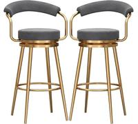 DZYHFCO Taburetes de bar de lujo, modernos taburetes de bar con respaldo para cocina y bar casero (gris, 75 cm (29,52 pulgadas)