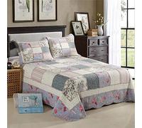 DZYP Colcha Cama Patchwork Bouti Pique Fina Reversible Cubrecama Nórdica Manta Acolchado Sobrecama Edredon Ligero Suave Cubierta Cama con 2 Fundas de Almohada (A5,230x250cm+50x70cm*2)