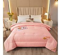 DZYP Edredón Relleno Nórdico 4 Estaciones, Moderno Suave Cálido Cómodo Hipoalergénico Antiácaros Edredon de Fibra para Otoño Primavera Y Invierno Duvet (Rosa,220x240cm(3kg))