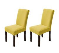 DZYP Fundas Sillas Comedor,Fundas Protectoras para Sillas Elásticas,Extraíbles Y Lavables,Muy Fácil De Limpiar, Antideslizante Y Resistente A Las Manchas,Duradera. (Amarillo Brillante,2 Piezas)