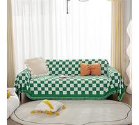 DZYP Plaid Manta con Borlas, Suave Reversible Multiusos Viaje Colcha Manta Foulard para Sofá, Funda Cubre Manta Decorativa para Sofá, Sillón, Silla, Cama (Verde,180x340cm)