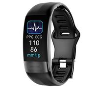 DZYQ 2020 Nuevo Reloj Inteligente De Medición De Temperatura, ECG + PPG/Frecuencia Cardíaca/Presión Arterial/Monitoreo De Oxígeno En Sangre, Rastreador De Ejercicios Deportivos A Prueba De Agua,Negro
