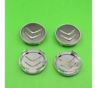 DZYYDS 4 Piezas Coche Tapacubos para Citroen C4 Grand Picasso 2006-2010,ABS Automóviles Tapas Centrales para Llantas con Coche Logo Emblemas Auto Estilo Accesorios,Grey