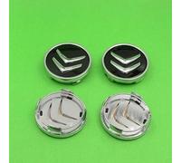 DZYYDS 4 Piezas Coche Tapacubos para Citroen C4 Grand Picasso 2006-2010,ABS Automóviles Tapas Centrales para Llantas con Coche Logo Emblemas Auto Estilo Accesorios,Black