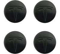 DZYYDS 4 Piezas Coche Tapacubos para Tesla Model S,Pegatinas Automóviles Tapas Centrales para Llantas con Coche Logo Emblemas Auto Estilo Accesorios,Black