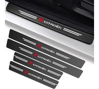 DZYYDS Coche Estribos Pegatinas para Citroen Berlingo XL,Fibra Carbono Película Protectora Umbral Puerta Bienvenidos Pedal Protección con Logo Emblema Decoración Accesorios Coche