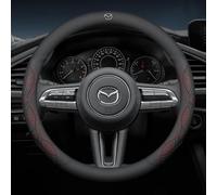 DZYYDS Funda Volante Coche para Mazda CX-5 2012-2015,Microfibra Cuero Cubierta de Volante con Coche Logo Emblemas Protector de Volante Coche Accesorios Interior Decoracion,C1-Red