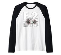 E-2 Hawkeye Tactical Airborne Avión de Alerta Temprana Dibujos Animados Camiseta Manga Raglan