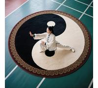 E,80cm (31.50IN),AVSMGP Alfombrilla Redonda 3D con Diseño Taiji, Alfombra De Área con Motivo Yin Yang- Lavable, Antideslizante Y Absorbente para Sala Estar, Dormitorio Y Entrada