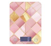 E and Gold - Báscula digital para asar alimentos con fondo a cuadros para dieta, 11 libras/1 onzas, 5 kg/5 g, con 4 unidades para asar y cocinar para perder peso (pilas no incluidas)