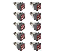 E apoyo ™ caja de 3PDT 9 pines Pedal De Efectos De Guitarra Stomp Pie Interruptor True Bypass Metal Pack de 10