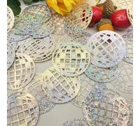 E-ASUM 100 confeti de papel de bola de discoteca con purpurina, confeti de fiesta temática de discoteca para decoración de mesa de despedida de soltera, última discoteca, fiesta de los años 70, 80,