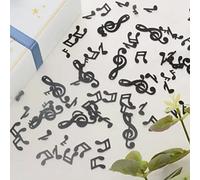 E-ASUM Confeti de notas musicales negras para decoración de notas de plástico, mesa de decoración de confeti para fiesta de música, boda, cumpleaños, 2000 Uds