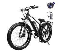 E Bike - Bicicleta eléctrica para hombre, 26 pulgadas, con batería de 48 V y 15,6 Ah, 7 velocidades, frenos de disco, horquilla de suspensión, neumáticos de 26 x 4,0, bicicleta eléctrica para viajeros