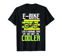 E-Bike como Una Bicicleta Normal Pero Camino Más Fresco Bicicleta Ebike Humor Camiseta gráfica económica, Hombre, Negro, L