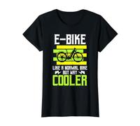 E-Bike como Una Bicicleta Normal Pero Camino Más Fresco Bicicleta Ebike Humor Camiseta gráfica económica, Mujer, Negro, S