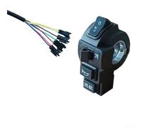 E-Bike Interruptor multifunción para faro de bicicleta eléctrica para indicador de bocina - Unidad de control de manillar de plástico con cable de 1,7 m, negro (A)
