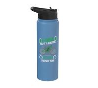 E-Bike Yes it's Electric I just passed you Biker Stainless Steel Insulated Water Bottle