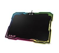 E-blue EMPO013 Negro - Alfombrilla de ratón (Negro, Monótono, Caucho, USB con suministro de corriente, Rojo/Verde/Azul, Alfombrilla de ratón para juegos)