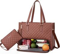 E,Bolso de Mano 2 en 1 para Mujer - Bolso de Negocios Grande y Elegante con Compartimento más Fresco, Bolso de Viaje o de Viaje - La Mejor combinación para el Almuerzo y el Trabajo