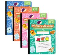 E-CLIPS USA Cuaderno de composición primaria K-2, libro de composición con rayas primarias, diario de escritura primaria, cuadernos de composición de cuentos K-2 para niños, 100 hojas, 200 páginas